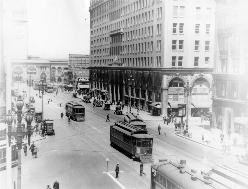 Market Street at California in 1921.