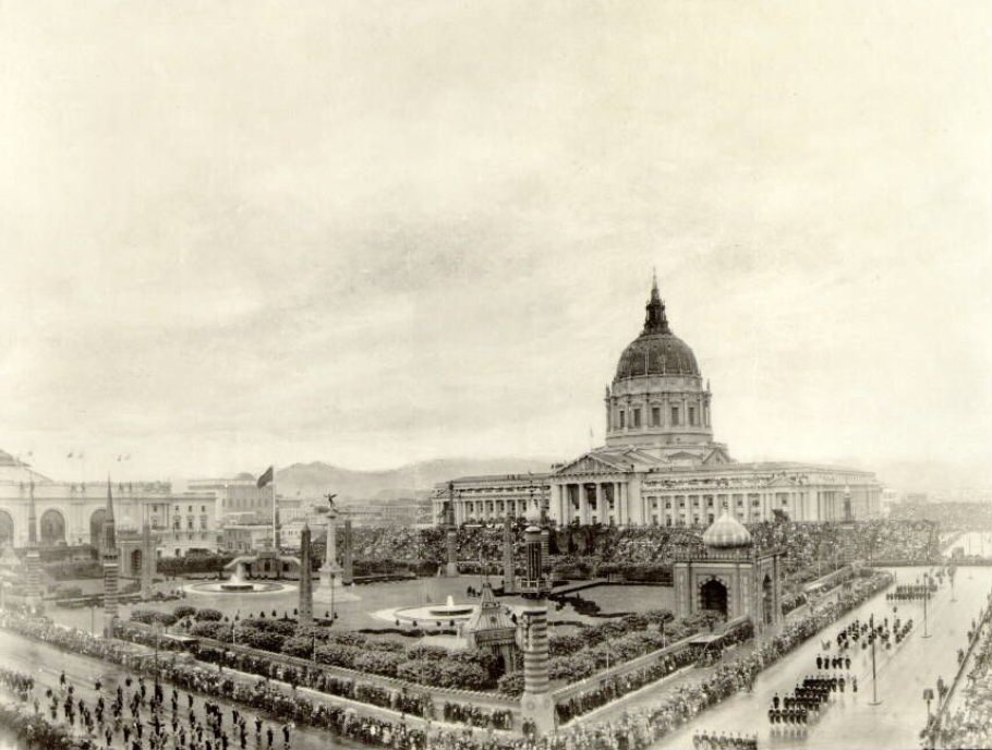 Shriners Convention Parade at Civic Center Plaza in the 1920s.