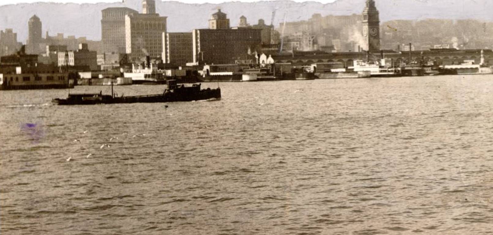 View of the shoreline from the bay in 1946.