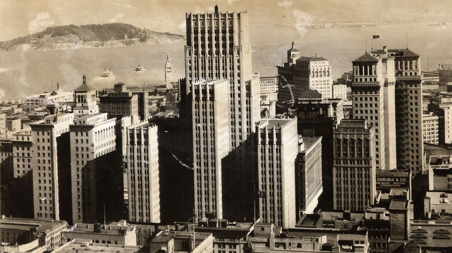View of downtown skyline, 1930