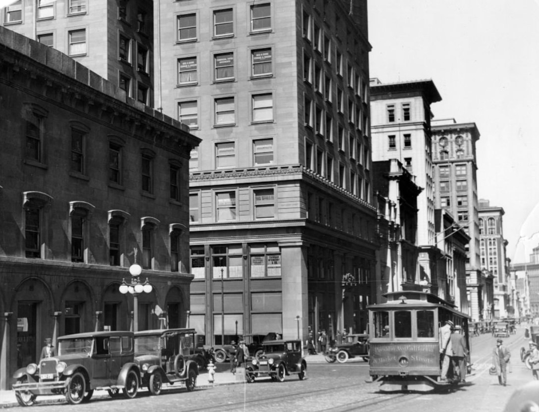 California Street at Montgomery in the 1930s