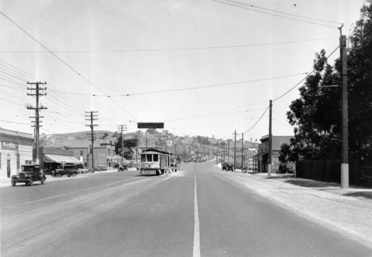 Bayshore Boulevard at the San Francisco county line, 1930