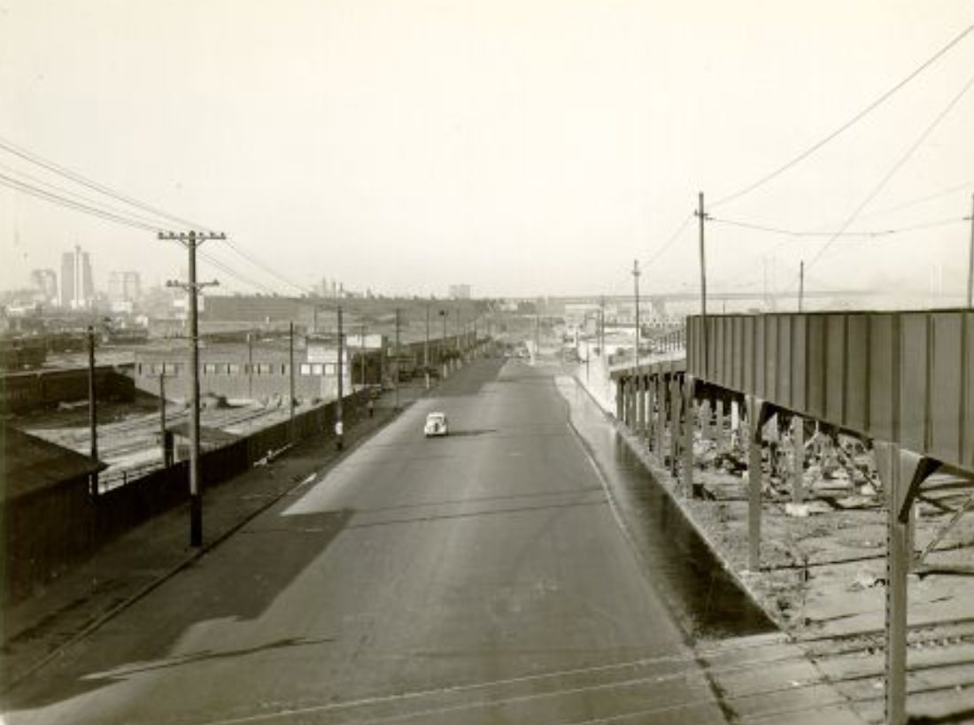 Third Street between Merrimac and Alameda, 1938