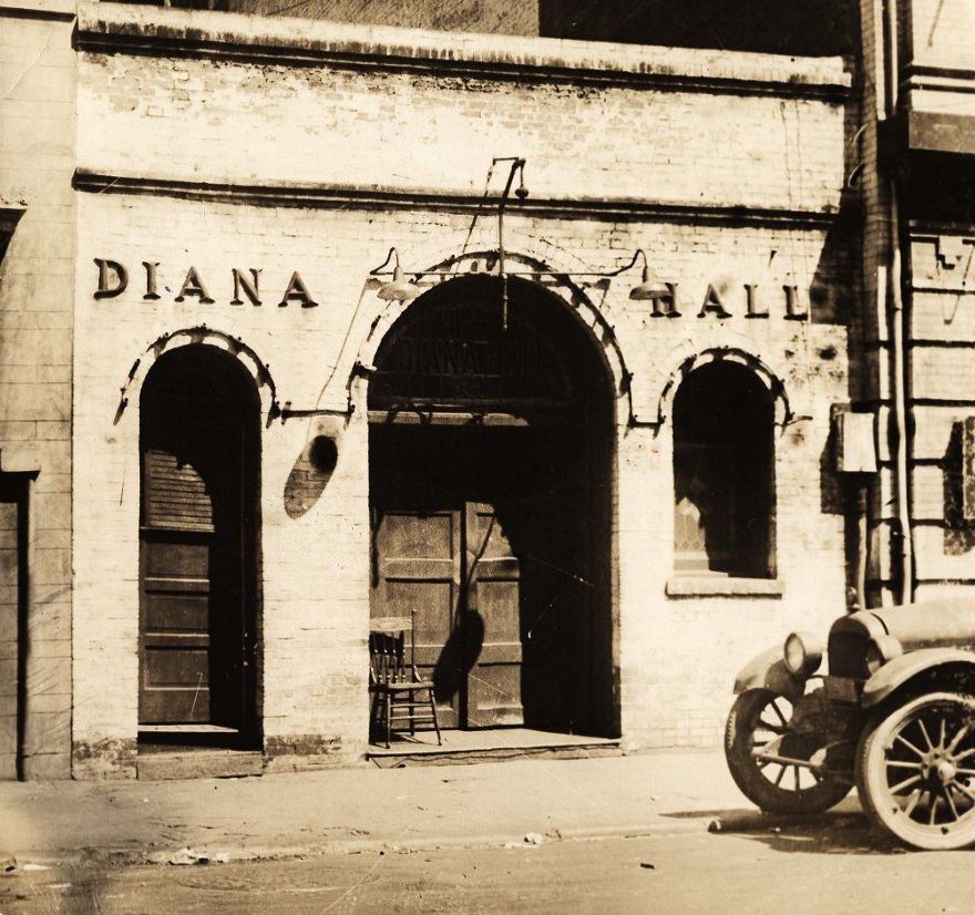 Exterior of Diana Hall at 580 Pacific Avenue in the Barbary Coast district, 1934