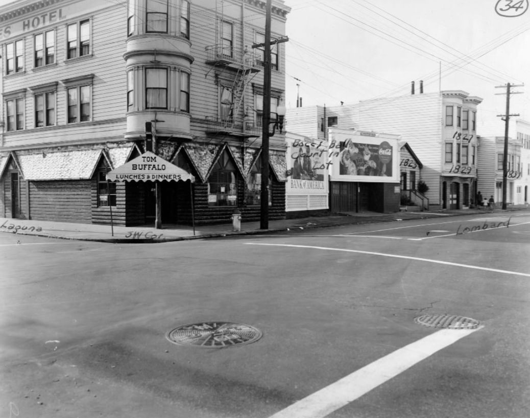 Southwest corner of Lombard and Laguna streets, 1939