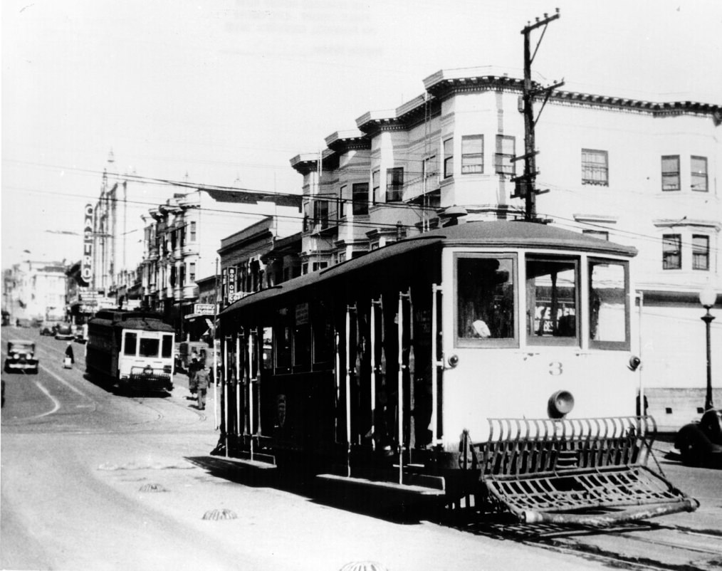 Castro Street cable car in the 1930s
