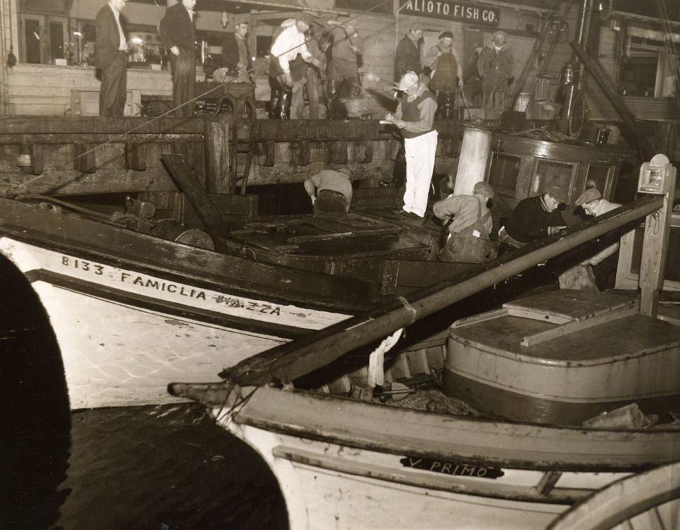 Fishermen at Fisherman's Wharf, 1935