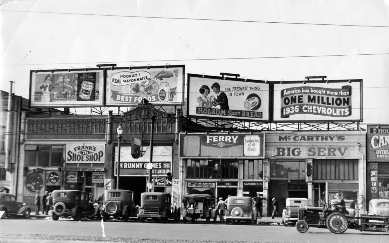 Billboards at Embarcadero, 1936