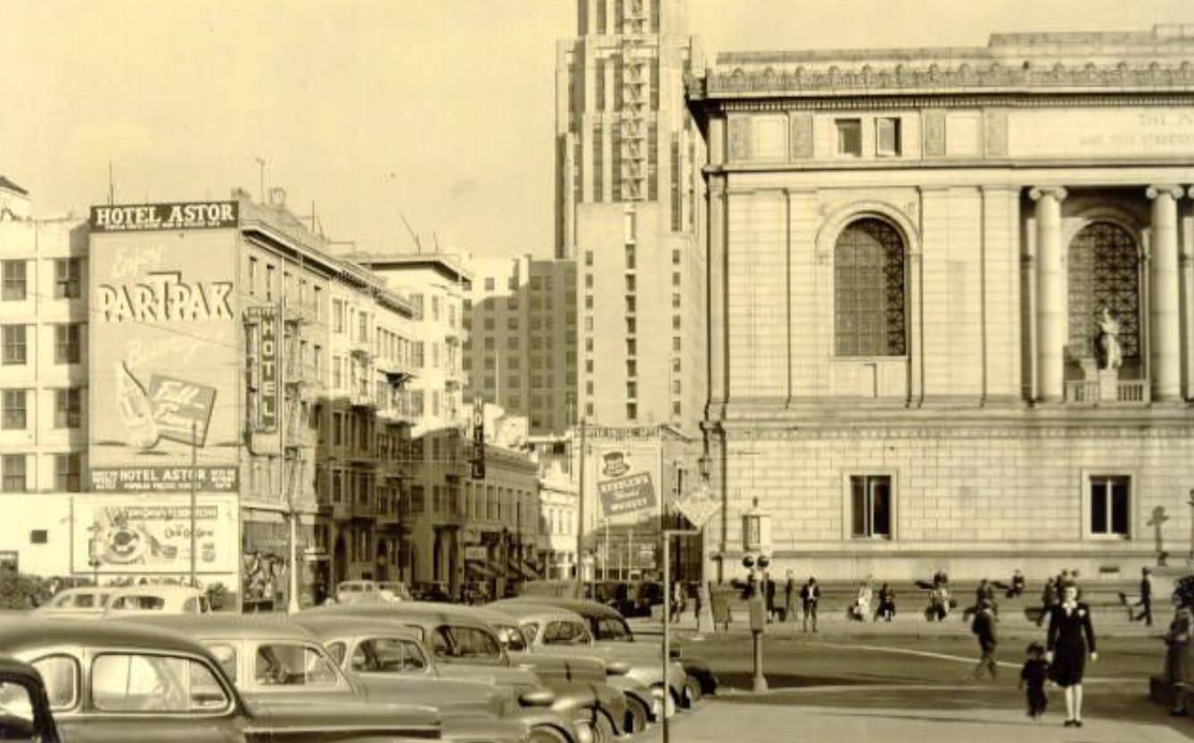 Civic Center district on Larkin Street, 1945