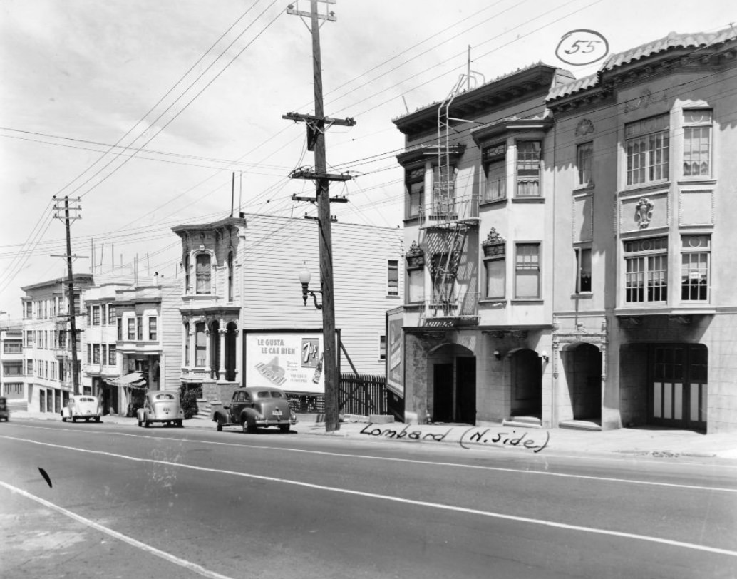 North side of Lombard Street east of Franklin, 1940