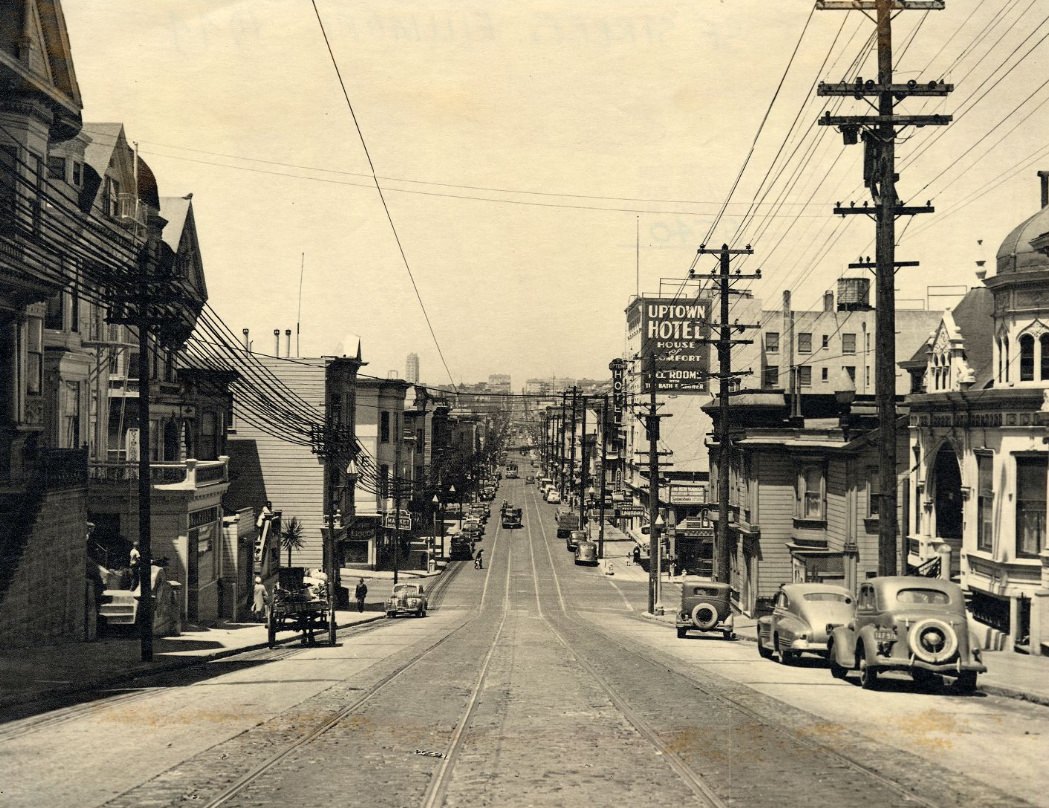 Fillmore Street north from Grove Street, 1944