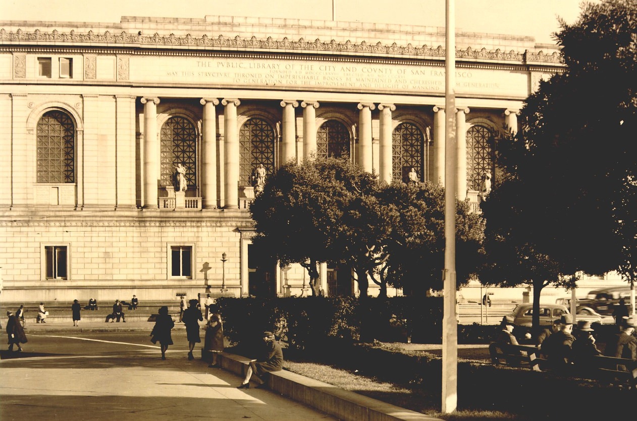 Exterior view of Main Library, 1945