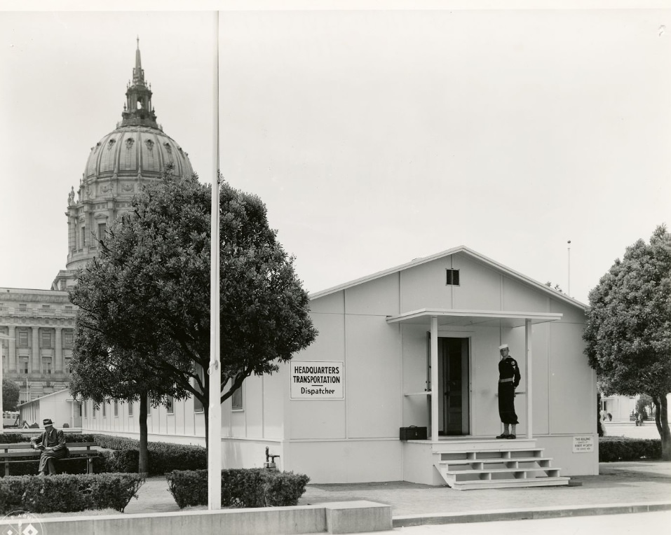 Temporary Barracks in the Civic Center Plaza, 1940s
