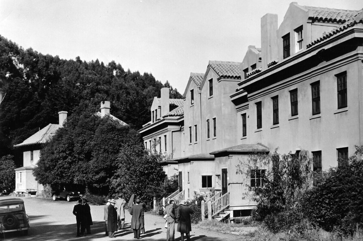 San Francisco inspection group tour Fort McDowell and Hospital Cove on Angel Island, 1948