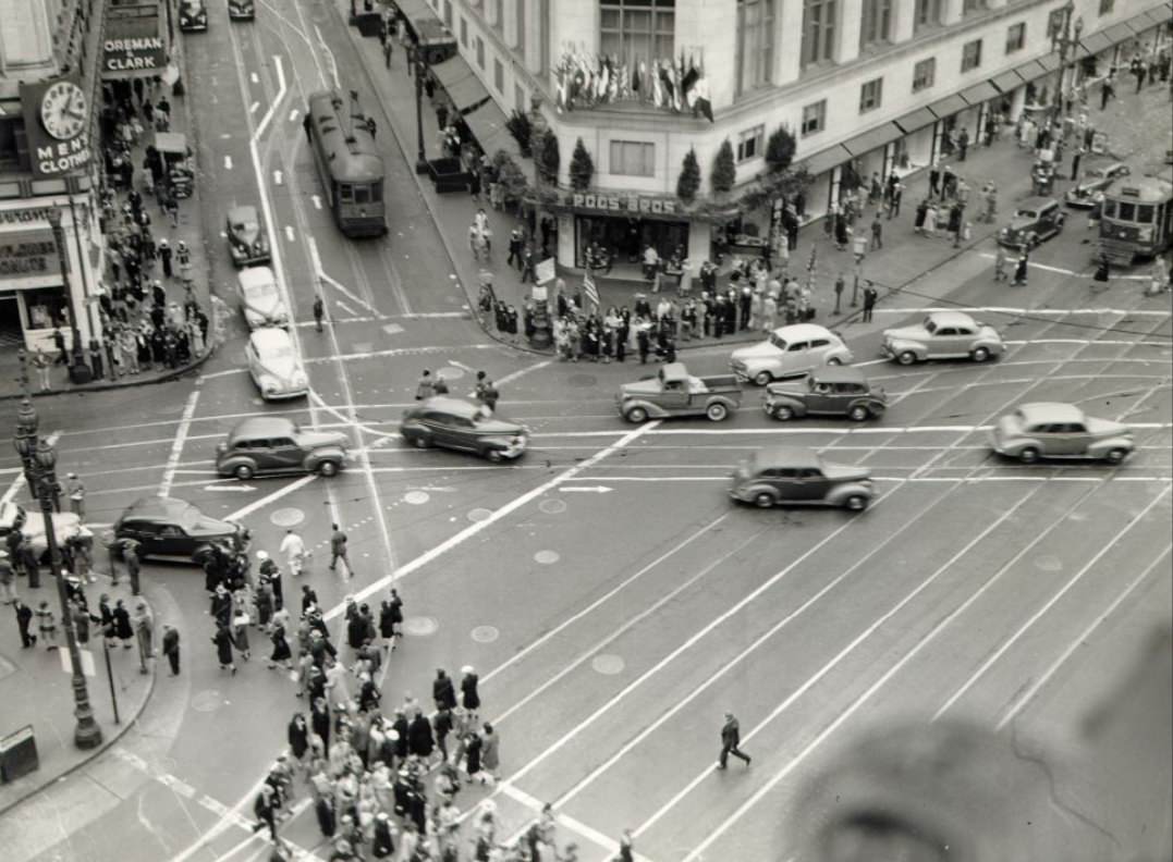 4th & Market Street towards Stockton, 1944