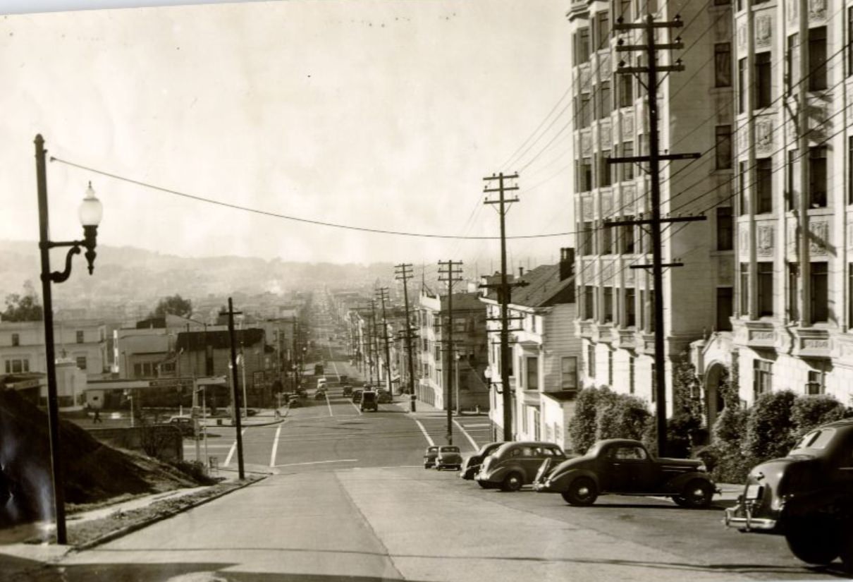 Lombard Street at Van Ness Avenue, 1941