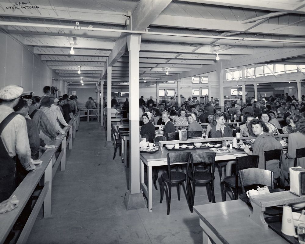 Cafeteria at Hunters Point Naval Shipyard, 1943