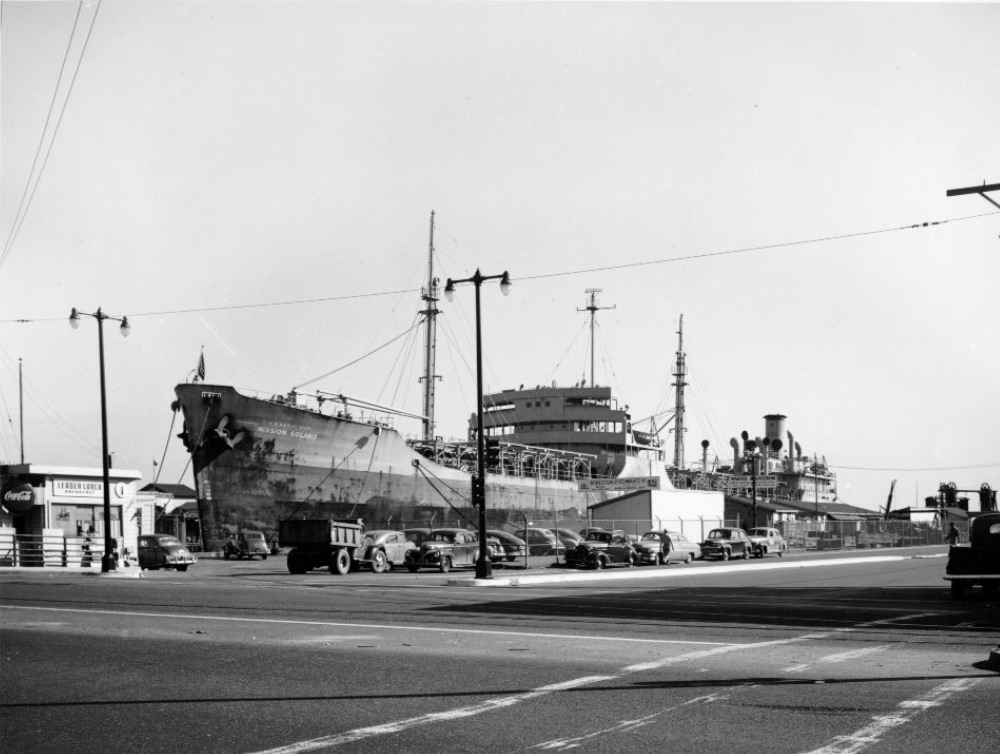 Docks at Third and Channel streets, 1940s
