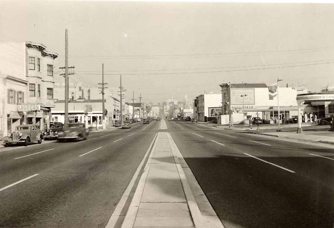 Lombard Street at Pierce, 1944