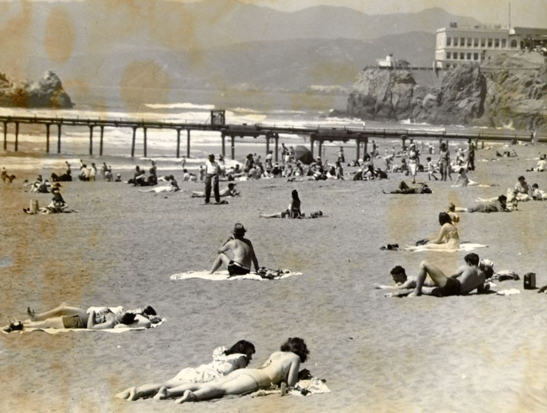 Sunbathers at Ocean Beach, 1949