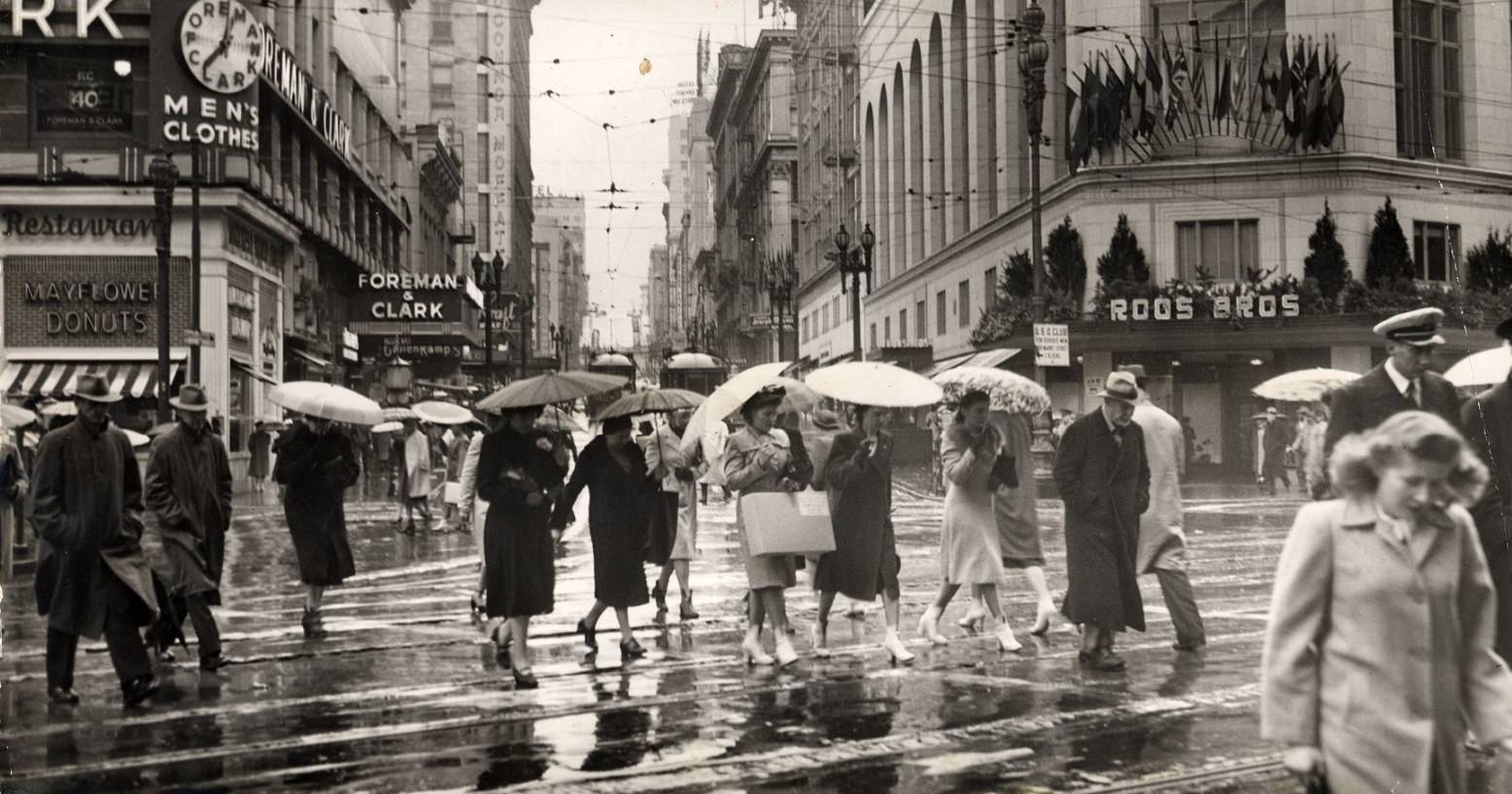 Intersection of Stockton, Ellis, and Market streets, 1943