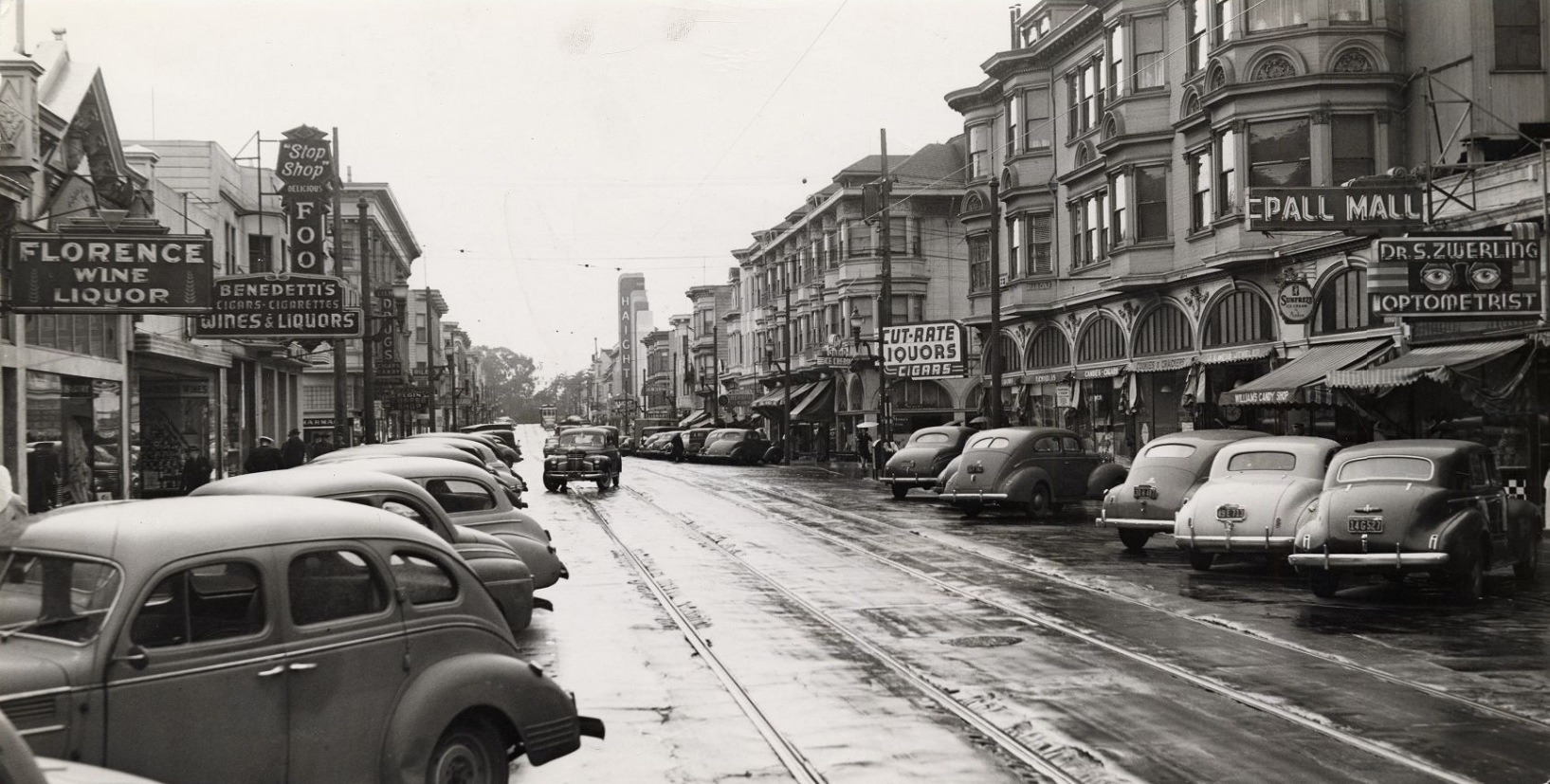 Haight Street looking west from Ashbury, 1944