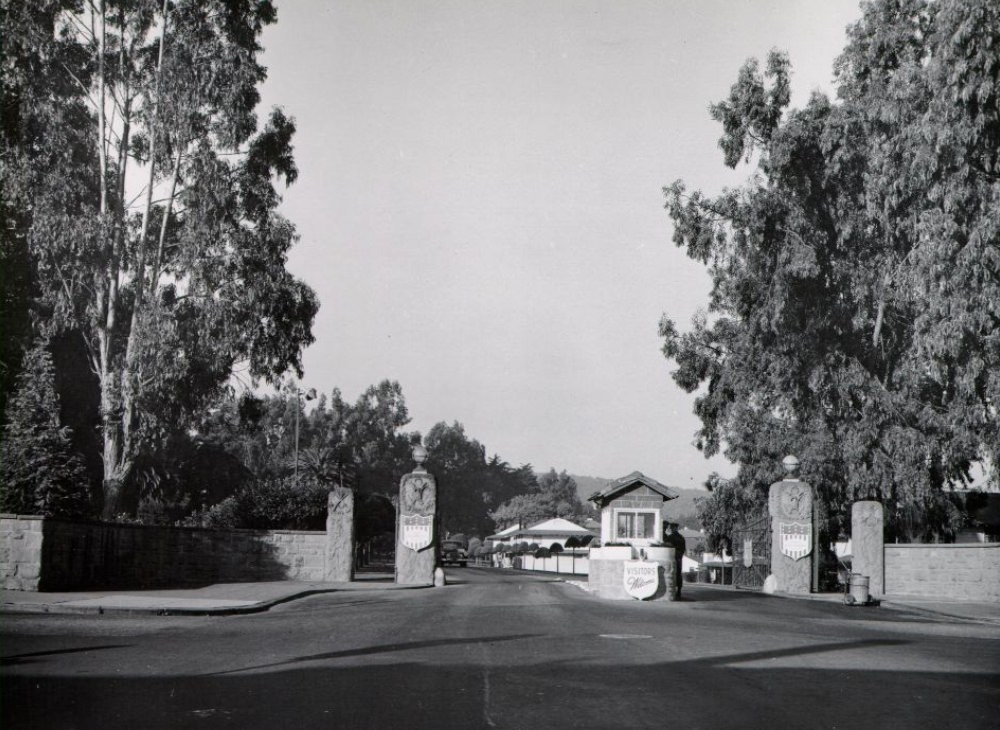 Main Entrance to the Presidio on Lombard Street, circa 1956.