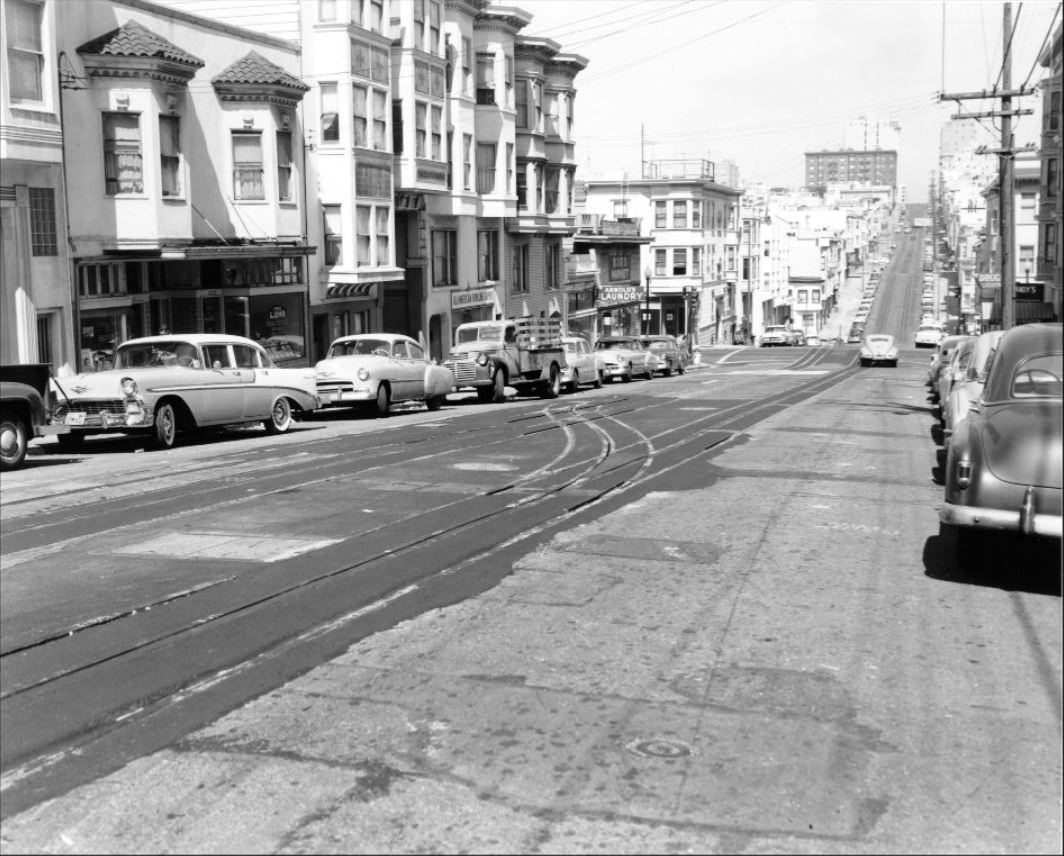 Hyde Street between Jackson and Pacific, 1957.