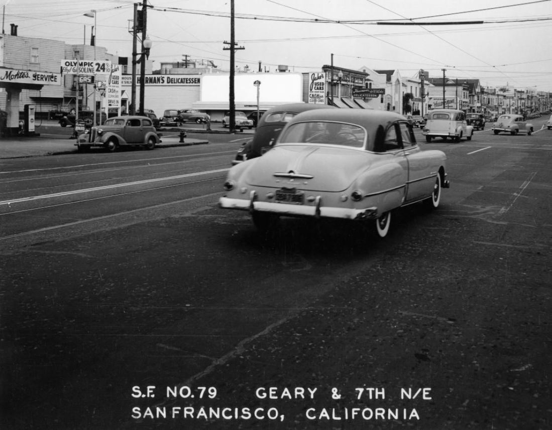 Geary at 7th Avenue, circa 1950s.