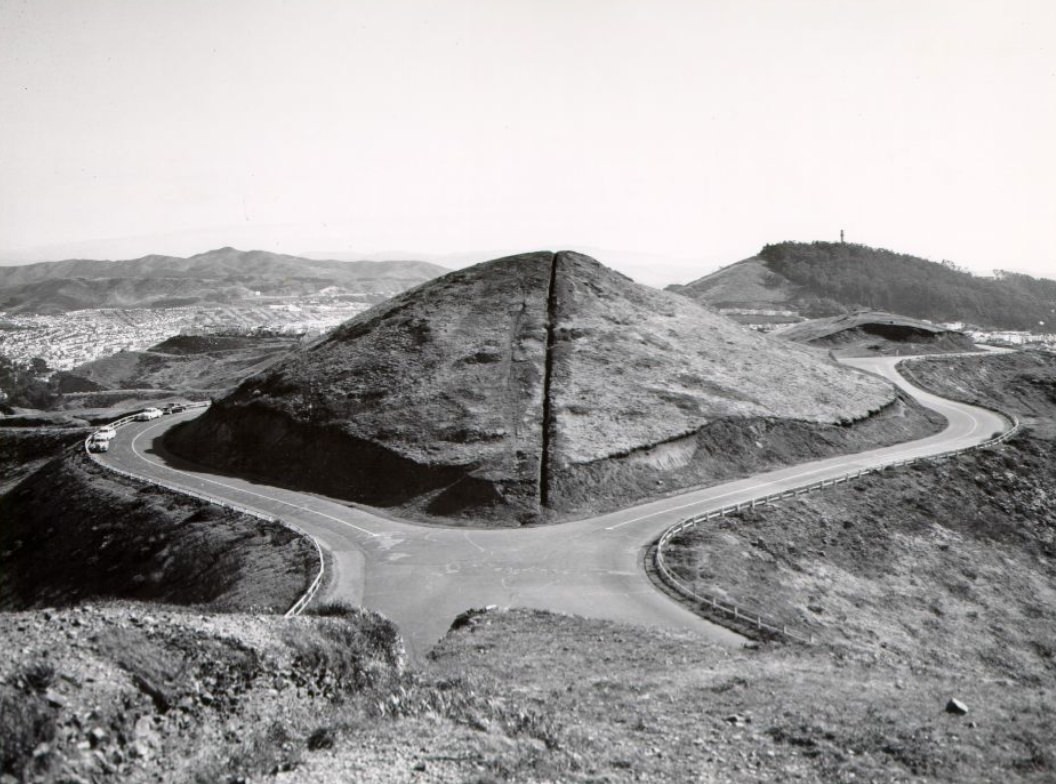 View south from the summit of Twin Peaks, circa 1950s.
