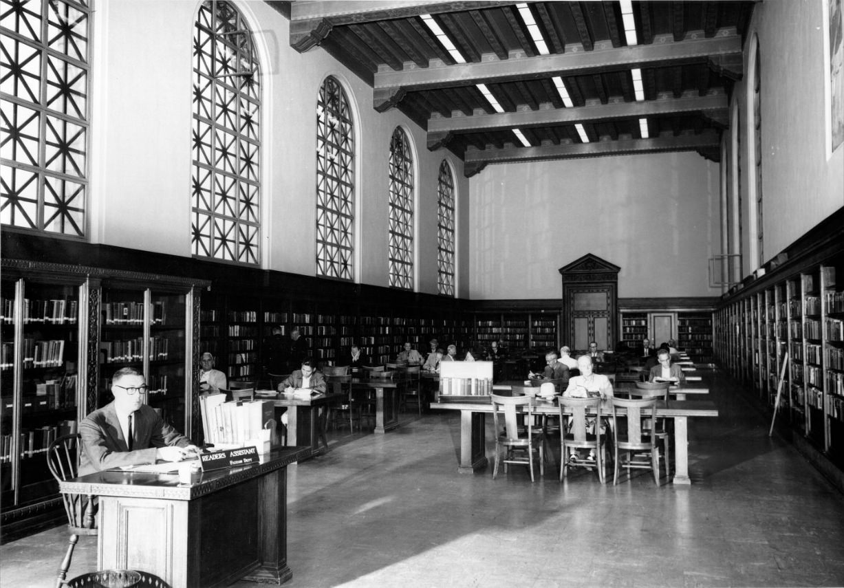 Reading Room at the Main Library, circa 1950s.