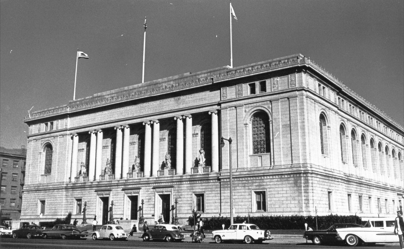Exterior view of Main Library, 1950s