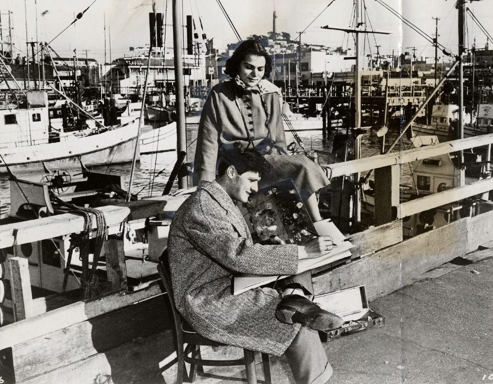 Fred Troller and wife Beatrice at Fisherman's Wharf, 1955.