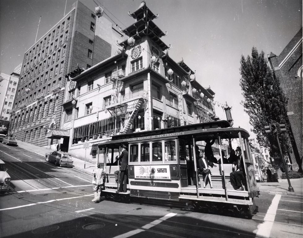 Cable Car on California Street at Grant Avenue, 1963.