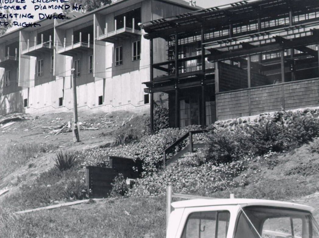 Middle-income homes in Diamond Heights, 1968.