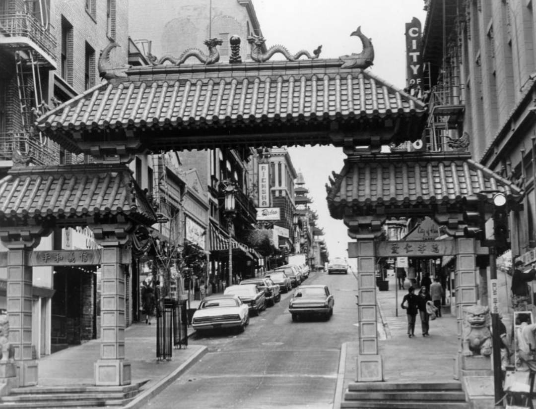 Grant Avenue entrance to Chinatown, 1960s.