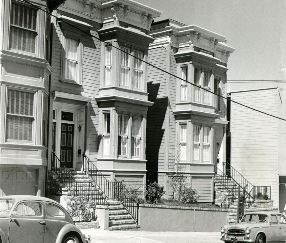 Georgian houses on Sacramento Street, 1963.