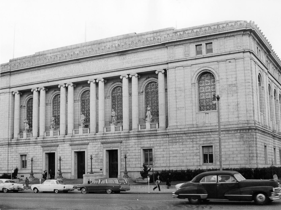 Exterior view of Main Library, 1960s.