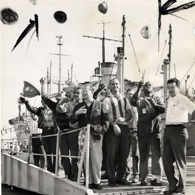 Hunters Point Shipyard workers' reaction, 1964.