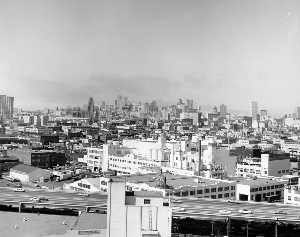 View of San Francisco from Hamm's Brewing Company, looking toward downtown, 1964.