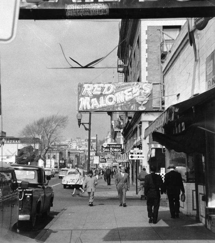 Kearny Street at Commercial, 1960.