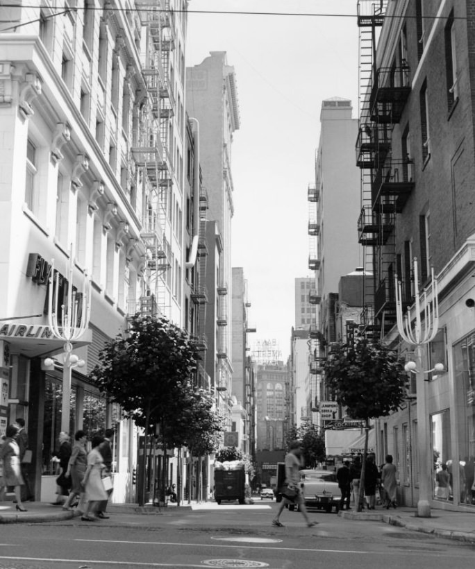Maiden Lane at Stockton Street, 1964.