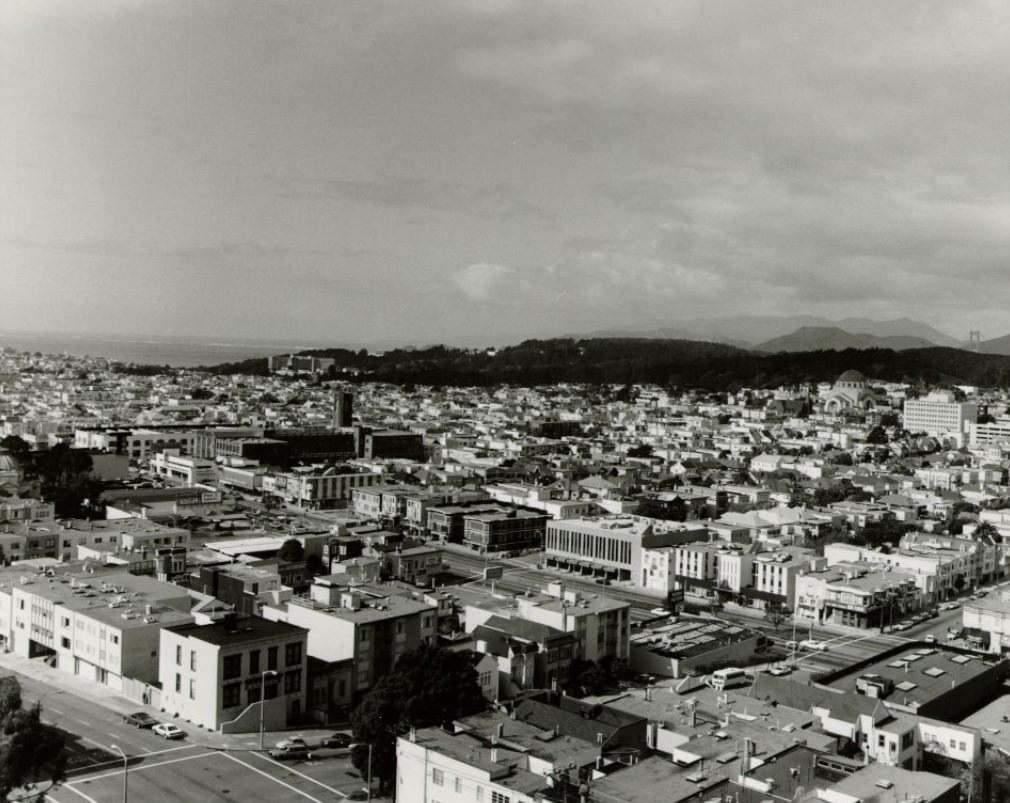 Richmond district from Lone Mountain, 1983.