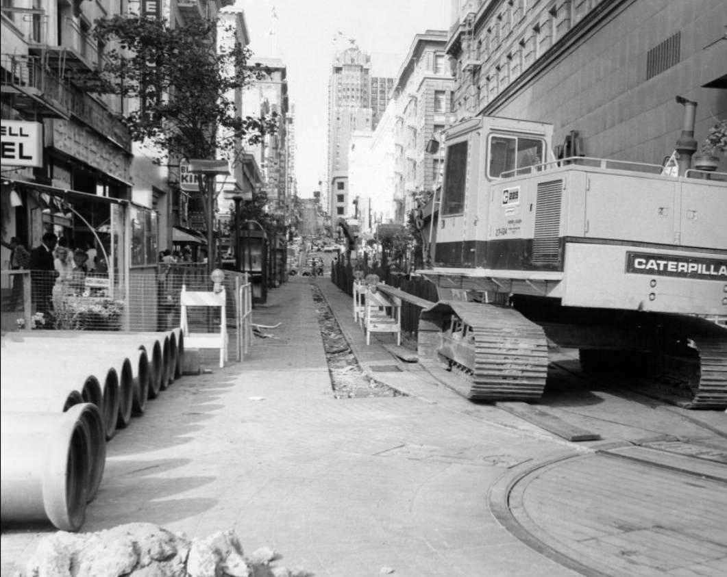 Construction on Powell Street, 1982.