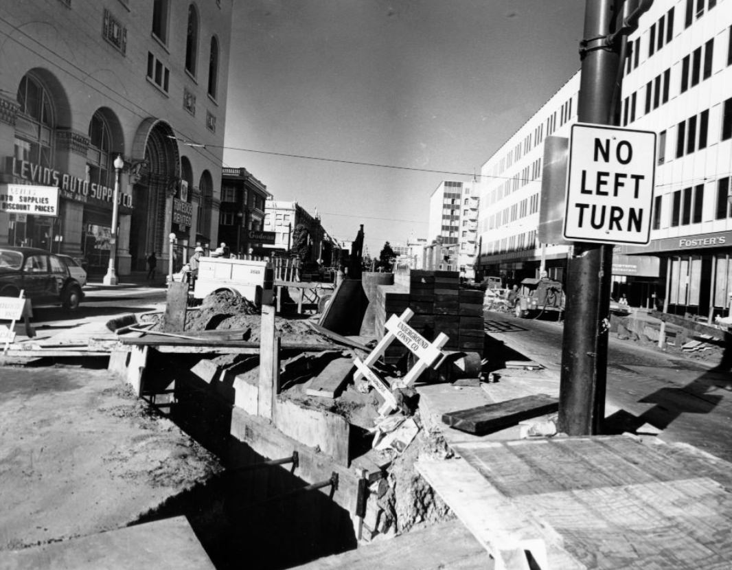 Construction on Van Ness Avenue at Market Street, 1980