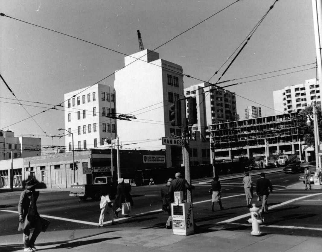 Van Ness Avenue at McAllister Street, 1982.