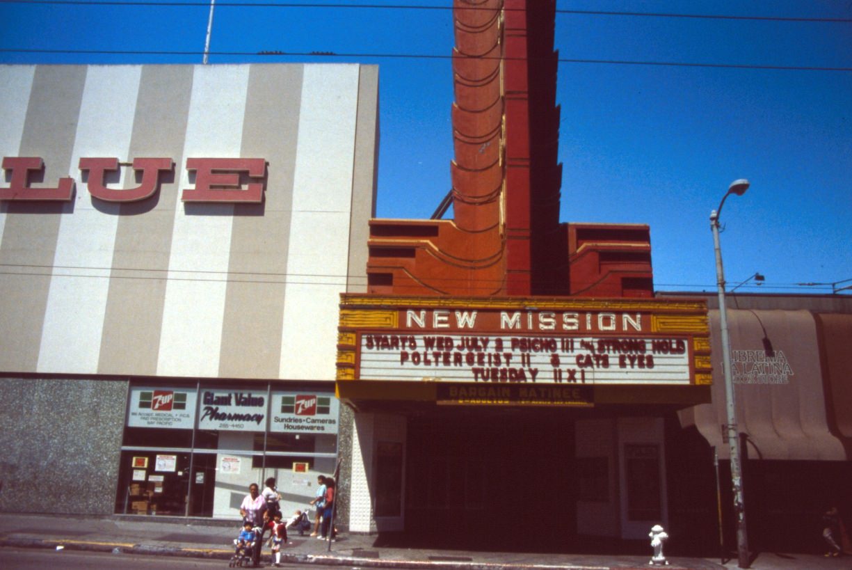New Mission Theatre at 2550 Mission Street, 1986.