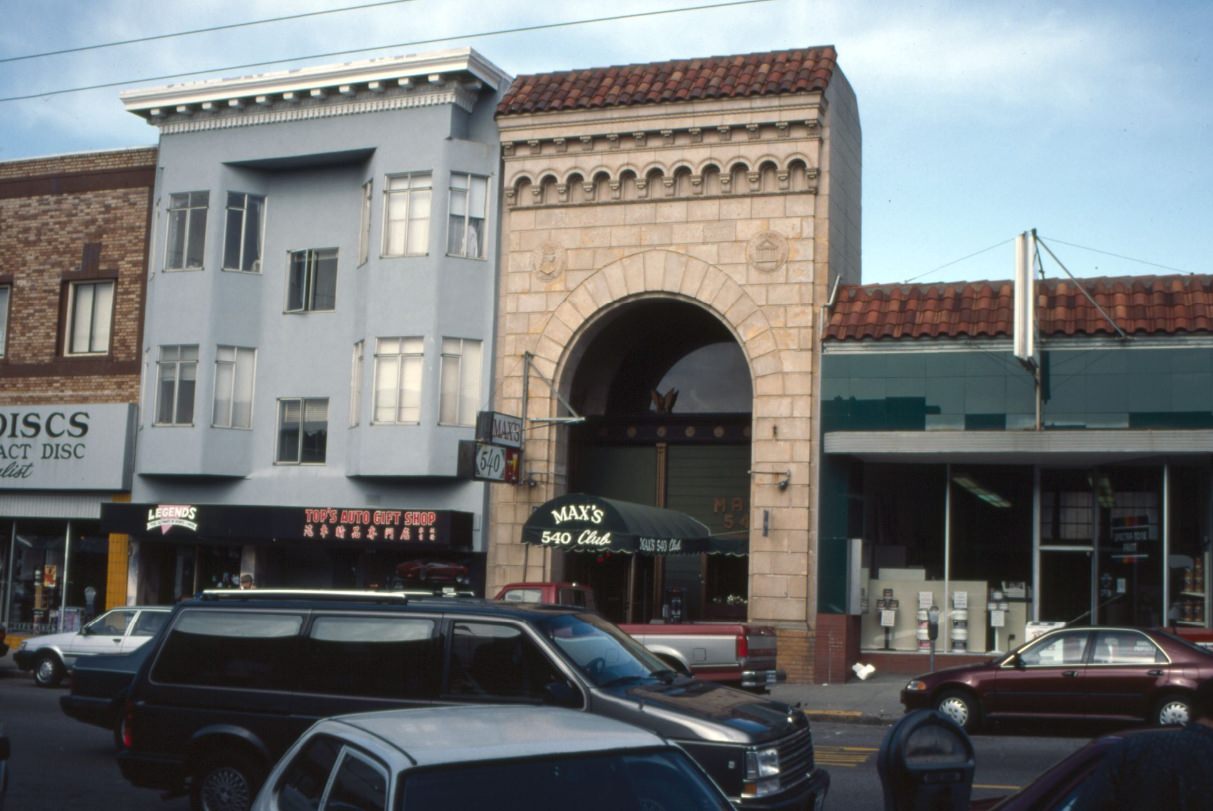 540 Clement Street, Max's 540 Club, Top's Auto Gift Shop, Legends, 1993.