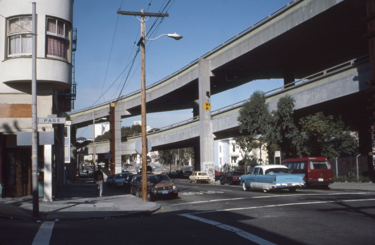 Central Freeway at Page and Octavia, 1991.