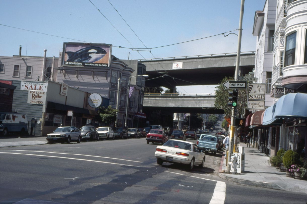 Hayes and Gough with the Central Freeway in the background, 1991.